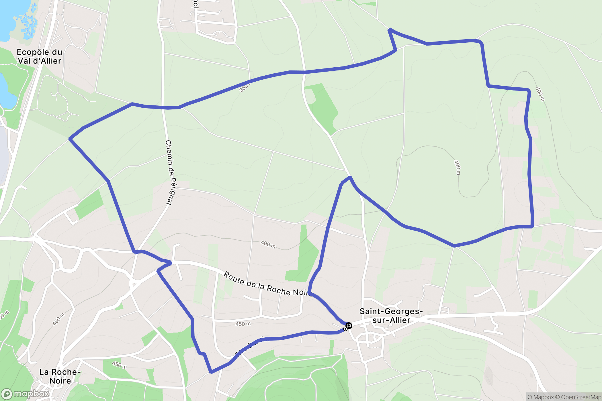 Saint-Georges-sur-Allier : carte du parcours de randonnée - France