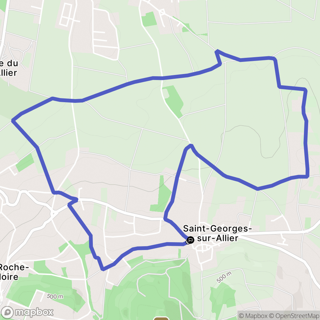 Saint-Georges-sur-Allier : carte du parcours de randonnée - France