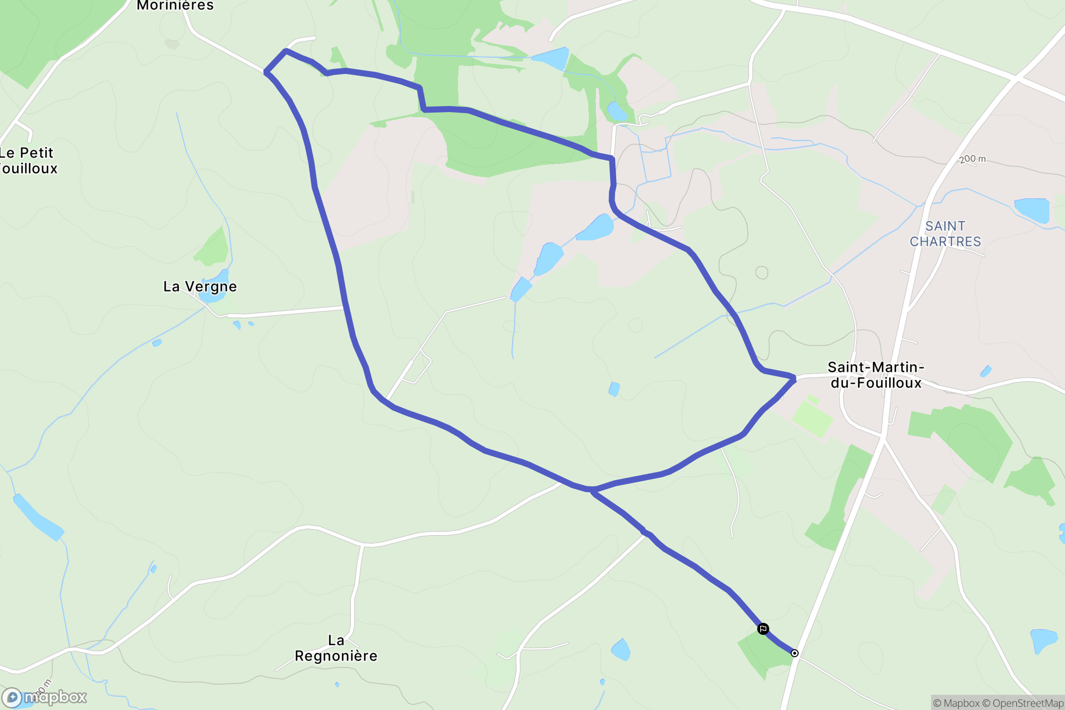 Saint-Martin-du-Fouilloux : carte du parcours de randonnée - France