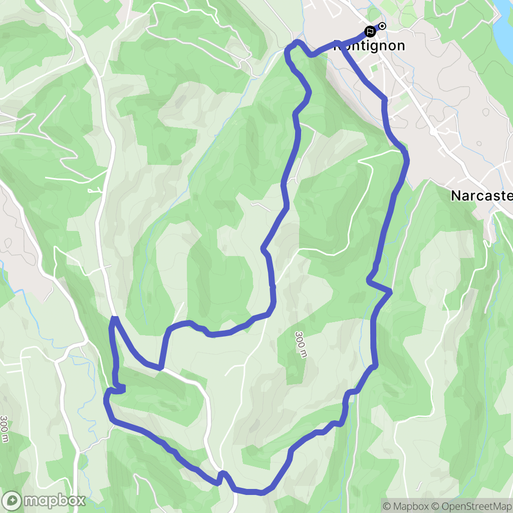 Rontignon : carte du parcours de randonnée - France