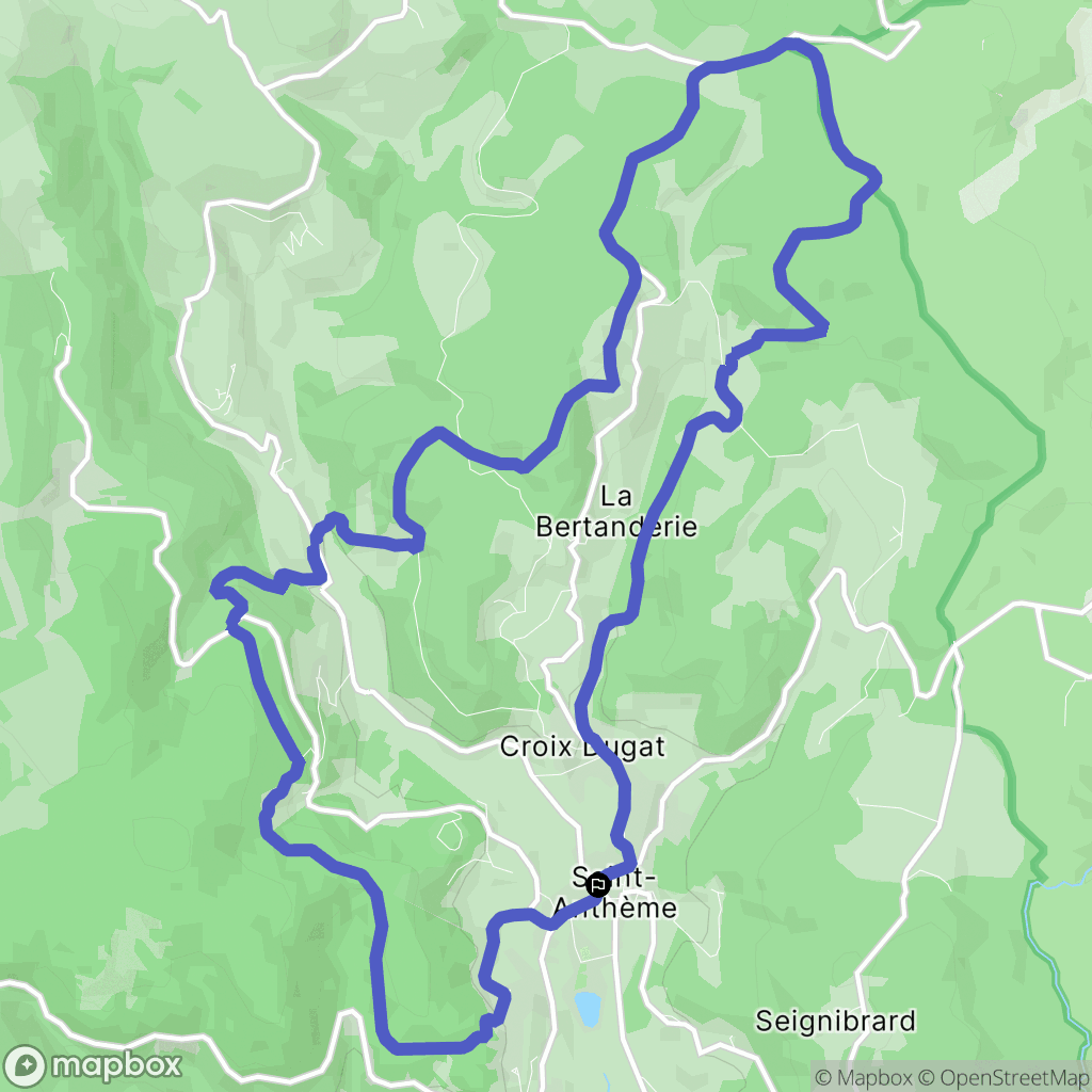 Saint-Anthème : carte du parcours de randonnée - France
