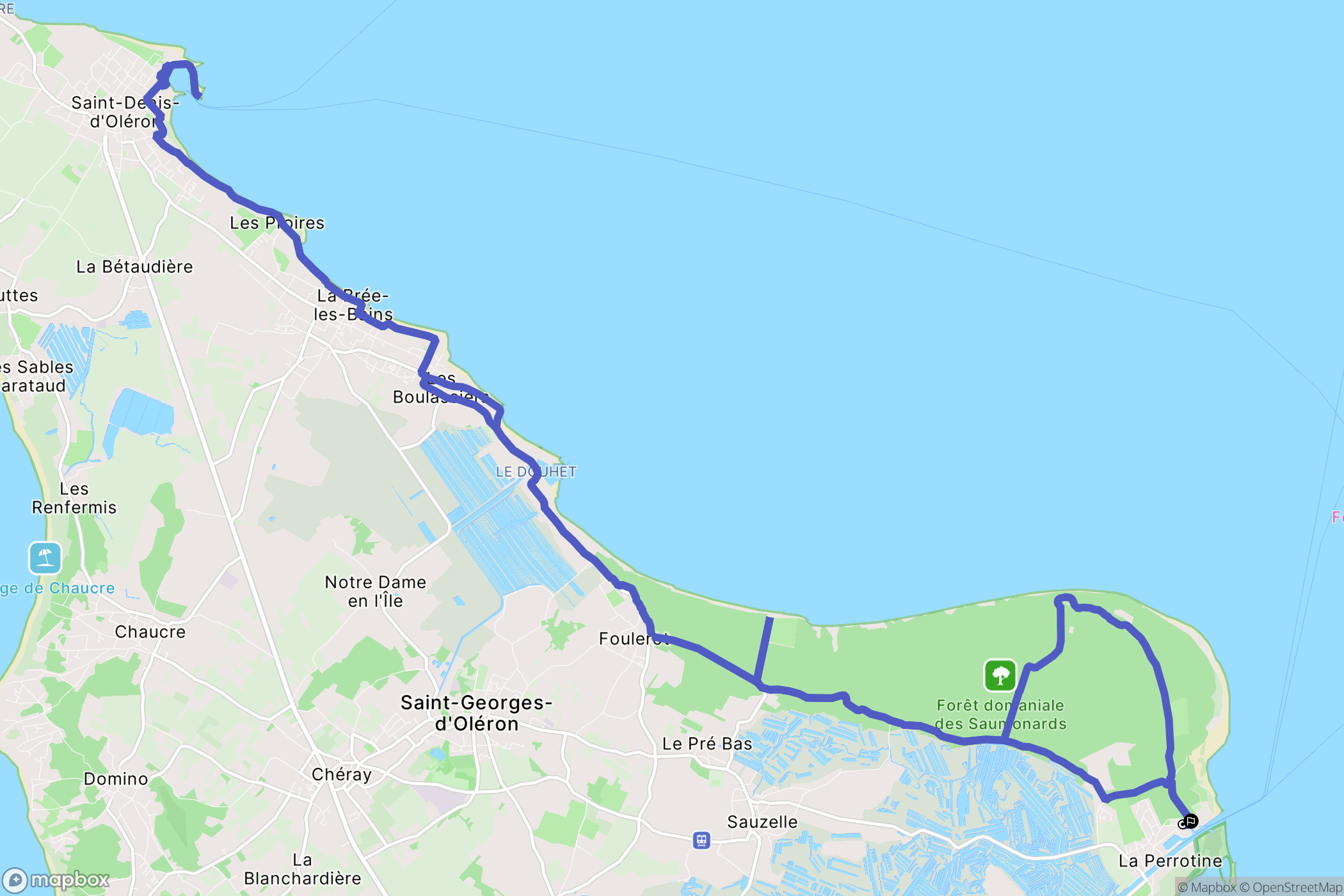 Saint-Georges-d'Oléron : carte du parcours de randonnée - France