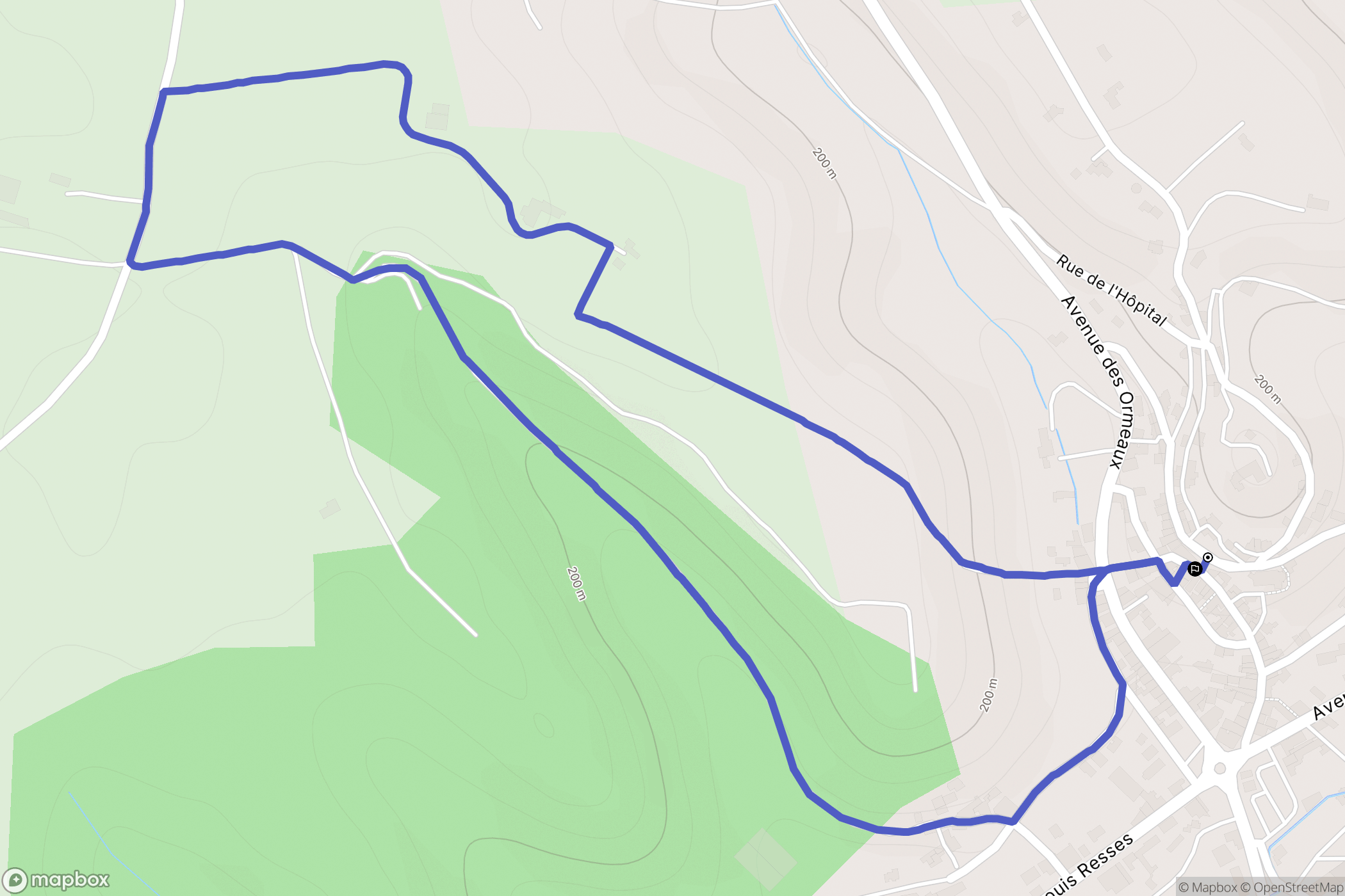 Montaigu-de-Quercy : carte du parcours de randonnée - France