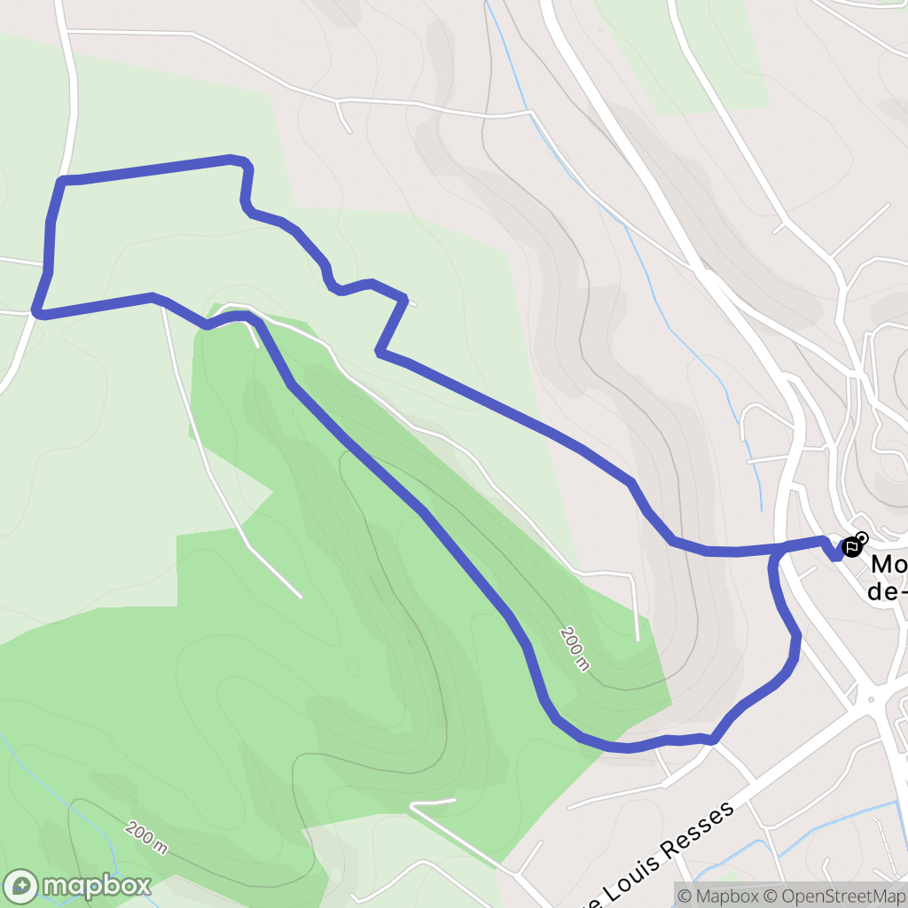 Montaigu-de-Quercy : carte du parcours de randonnée - France