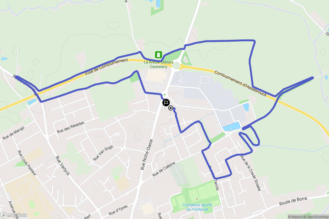 Hazebrouck : carte du parcours de randonnée - France