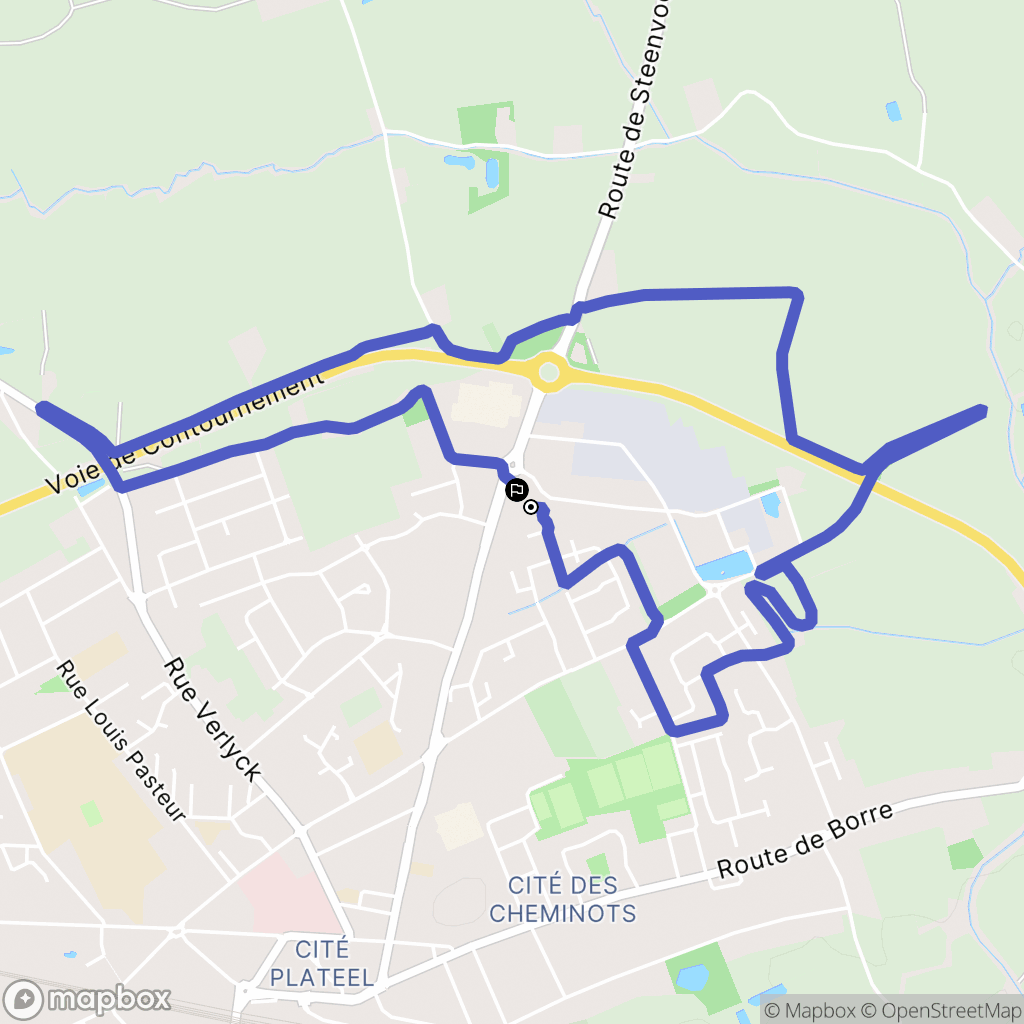 Hazebrouck : carte du parcours de randonnée - France