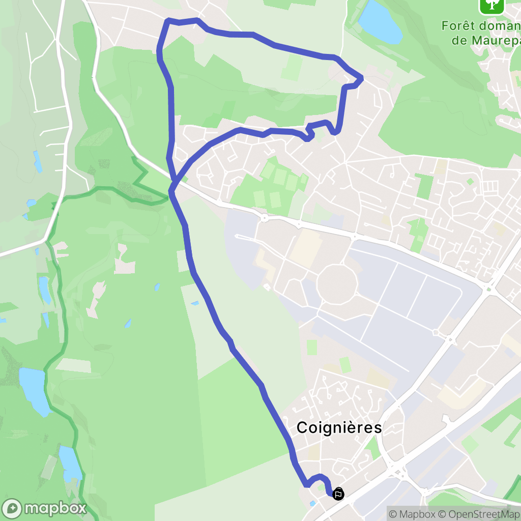 Coignières : carte du parcours de randonnée - France