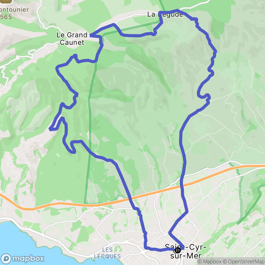 Saint-Cyr-sur-Mer : carte du parcours de randonnée - France