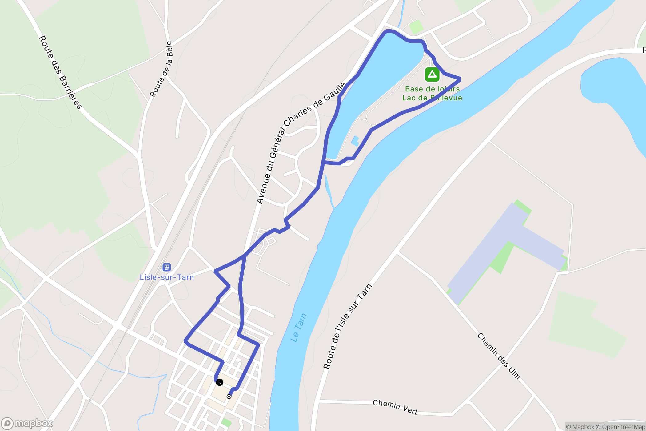 Lisle-sur-Tarn : carte du parcours de randonnée - France