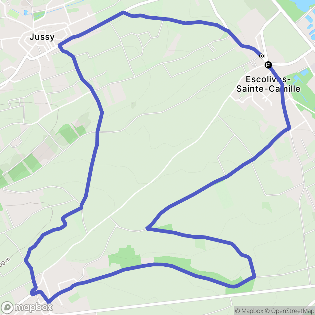 Escolives-Sainte-Camille : carte du parcours de randonnée - France