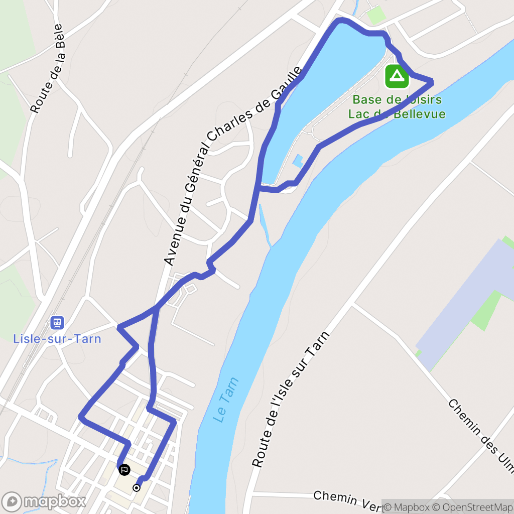 Lisle-sur-Tarn : carte du parcours de randonnée - France