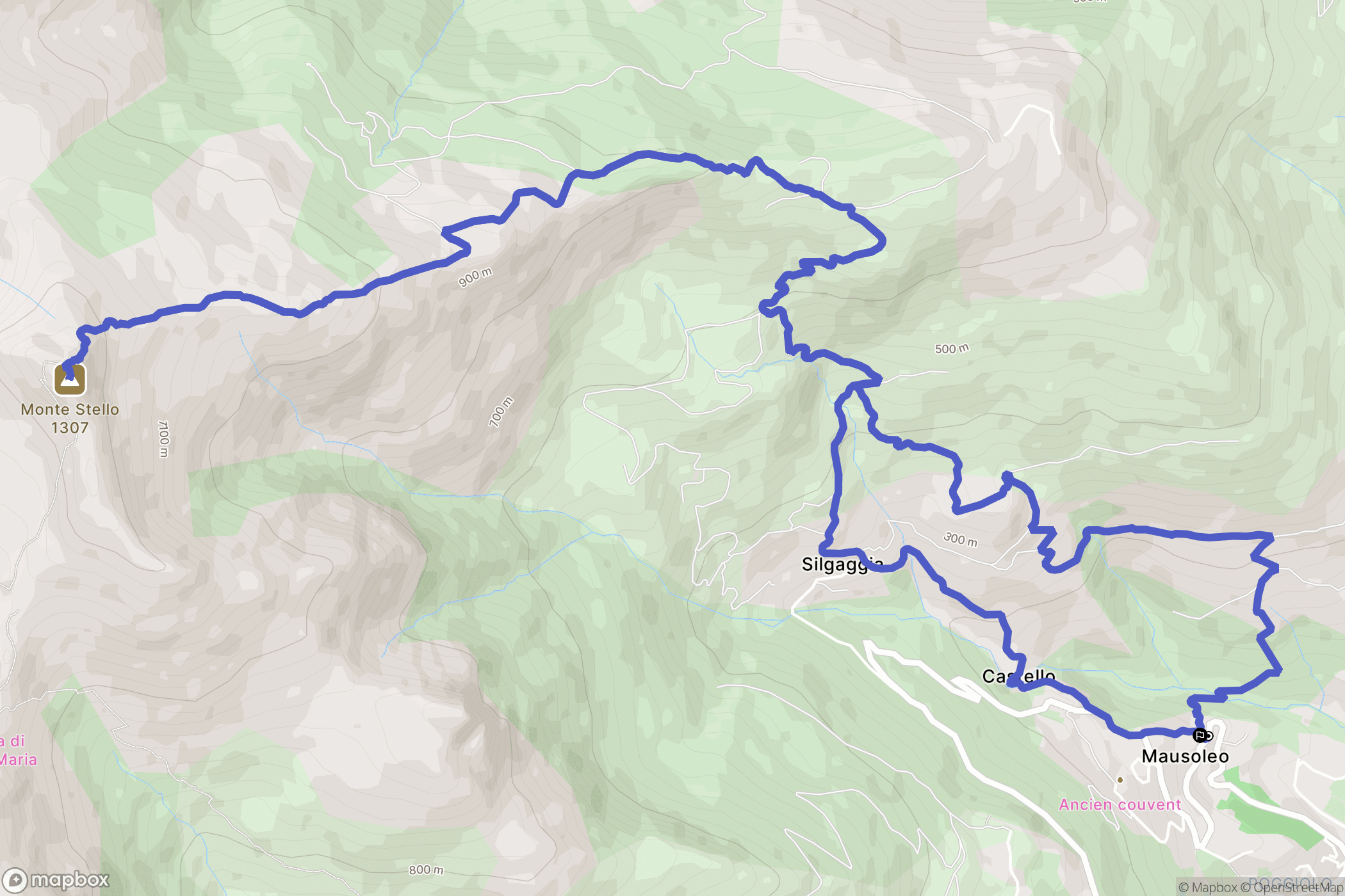 Brando : carte du parcours de randonnée - France