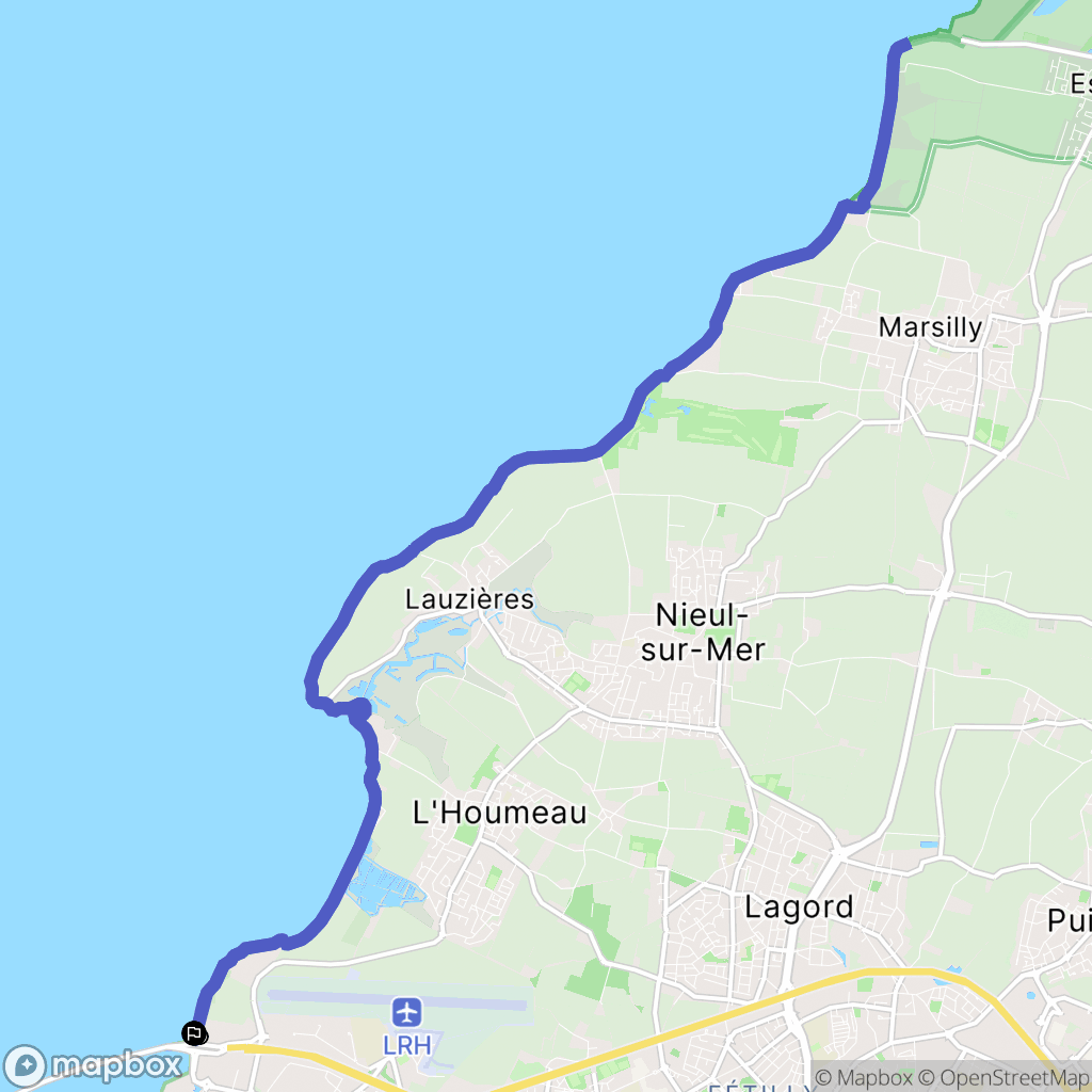 La Rochelle : carte du parcours de randonnée - France