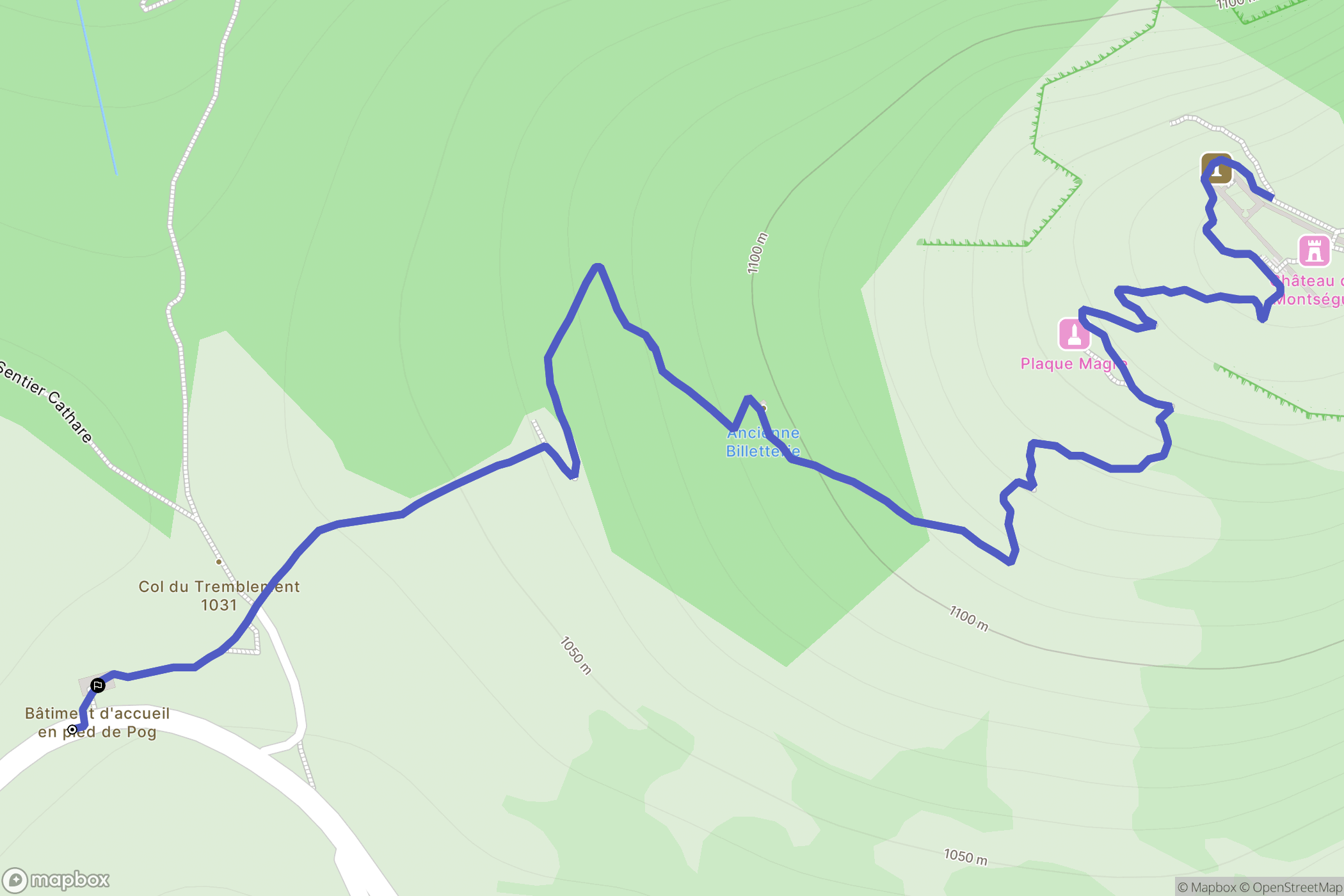 MontSégur: routekaart voor buitenactiviteiten - France