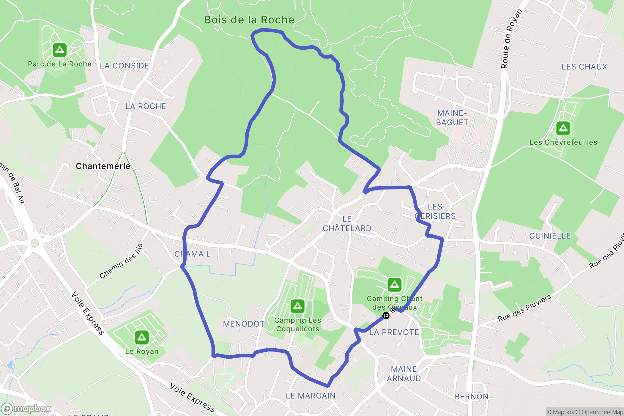 Royan : carte du parcours de randonnée - France