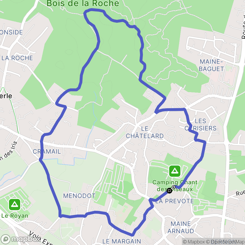 Royan : carte du parcours de randonnée - France