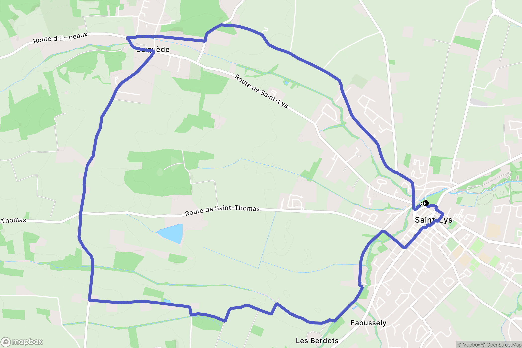 Saint-Lys : carte du parcours de randonnée - France
