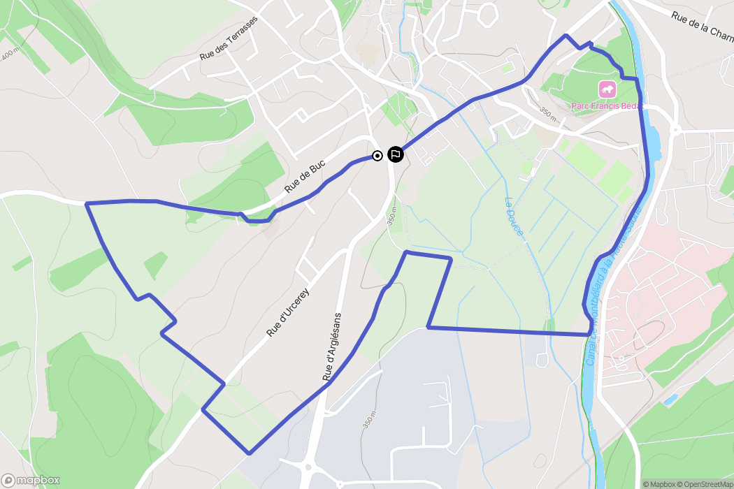 Bavilliers : carte du parcours de randonnée - France