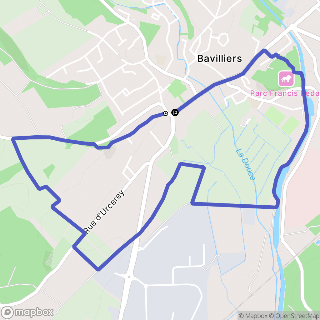 Bavilliers : carte du parcours de randonnée - France