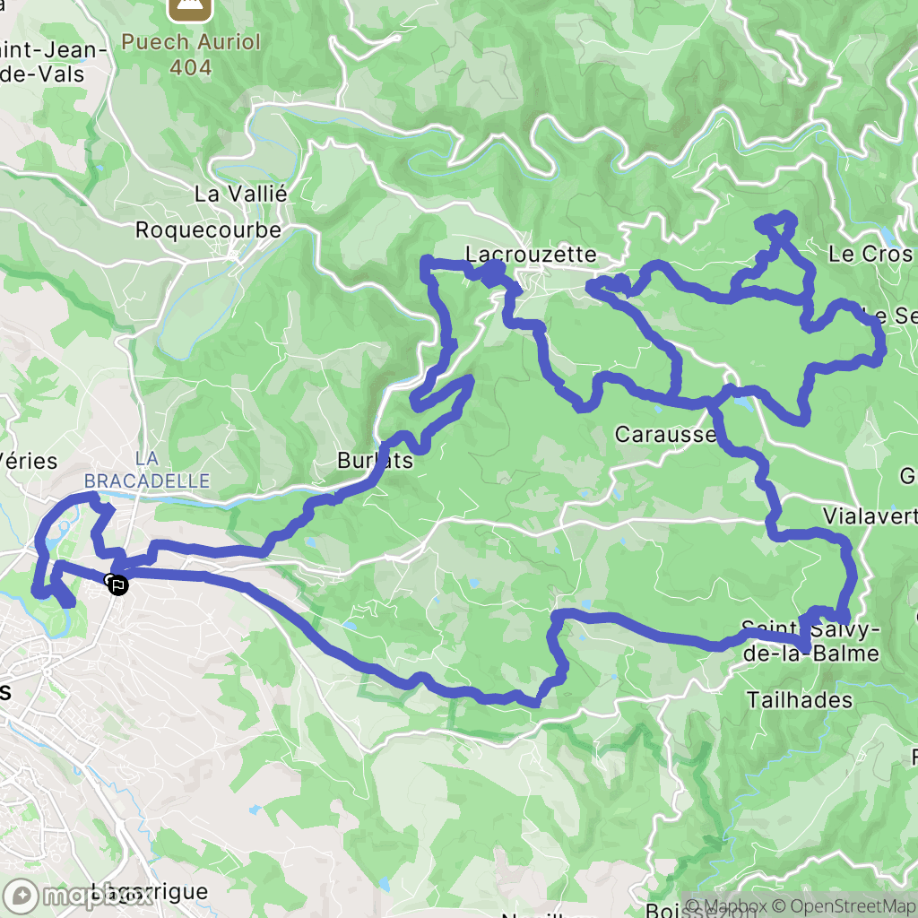 Castres : carte du parcours de randonnée - France