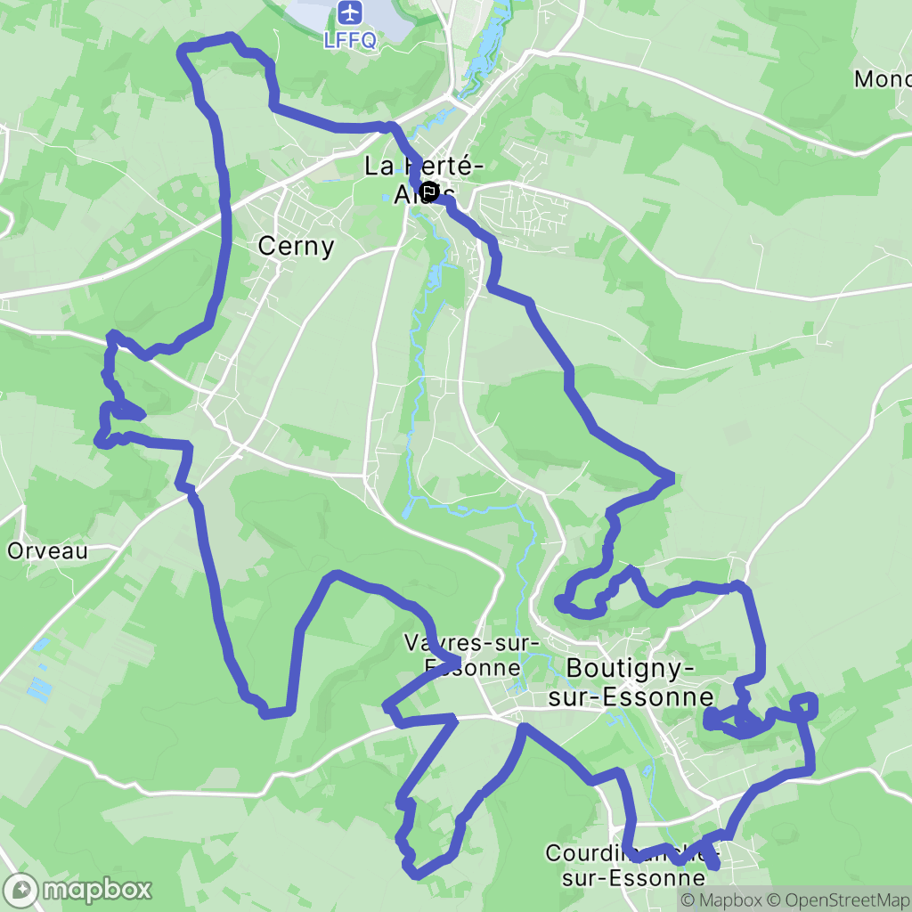 La Ferté-Alais : carte du parcours de randonnée - France
