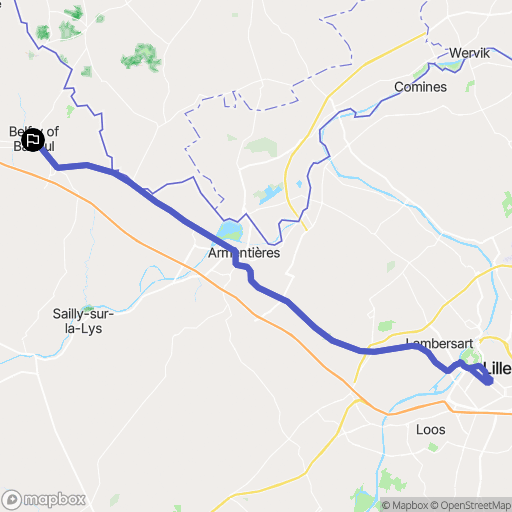 Bailleul : carte du parcours de randonnée - France