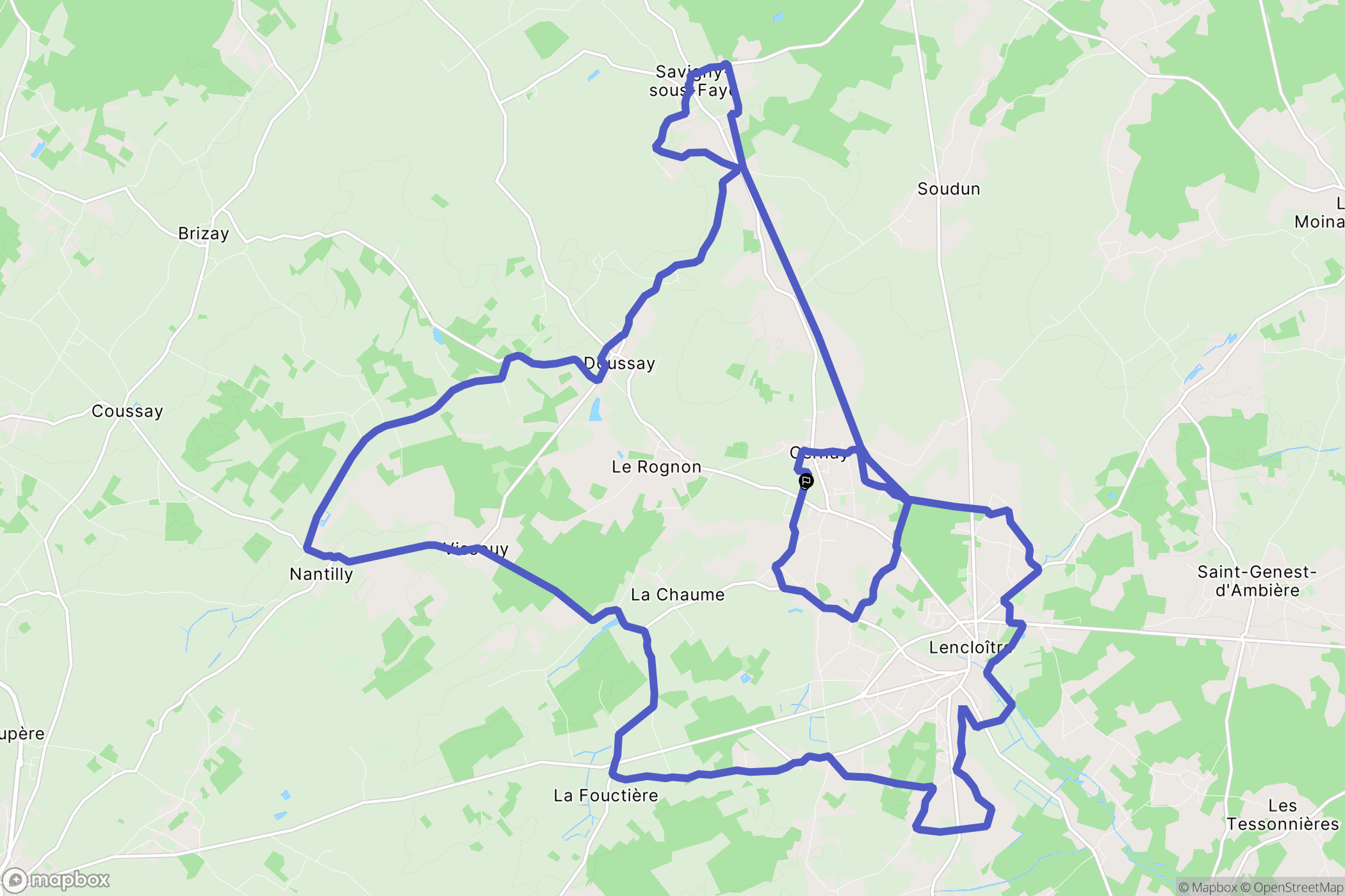 Cernay : carte du parcours de randonnée - France