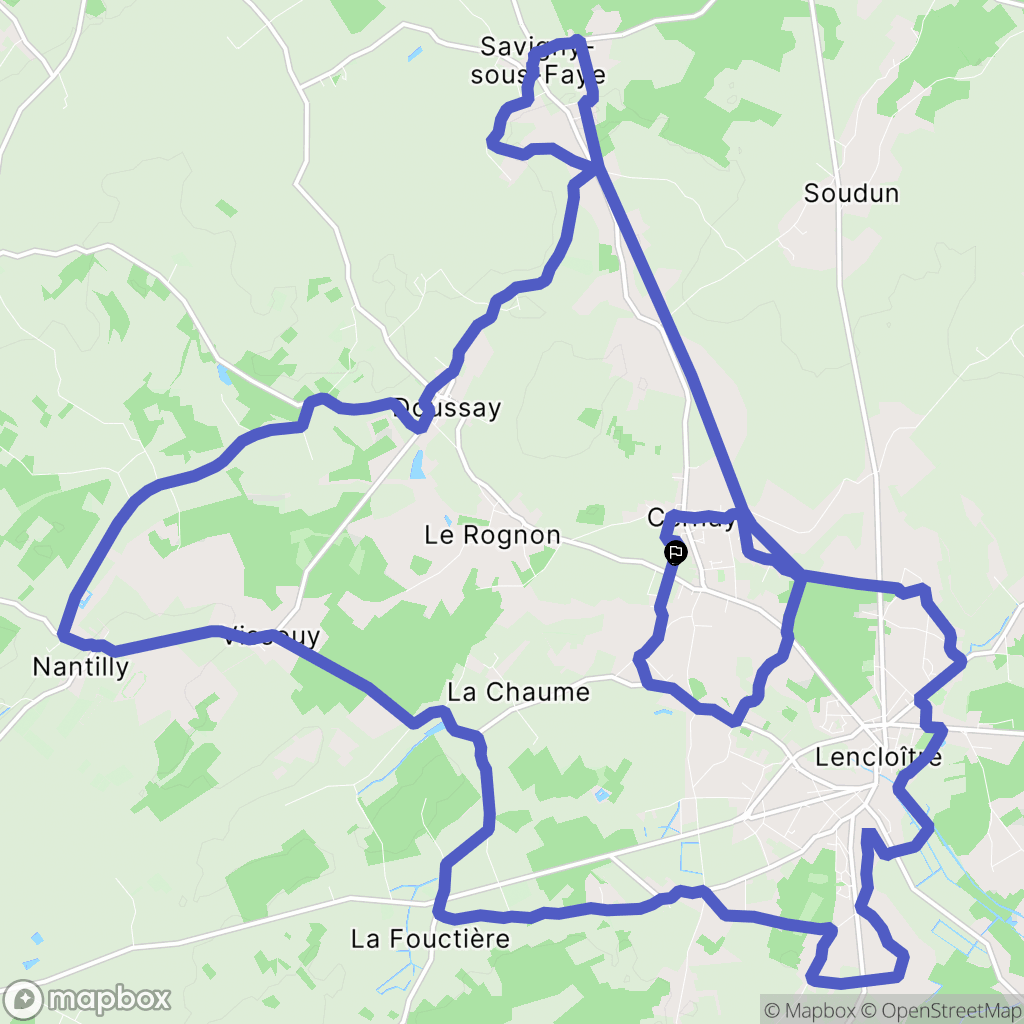 Cernay : carte du parcours de randonnée - France