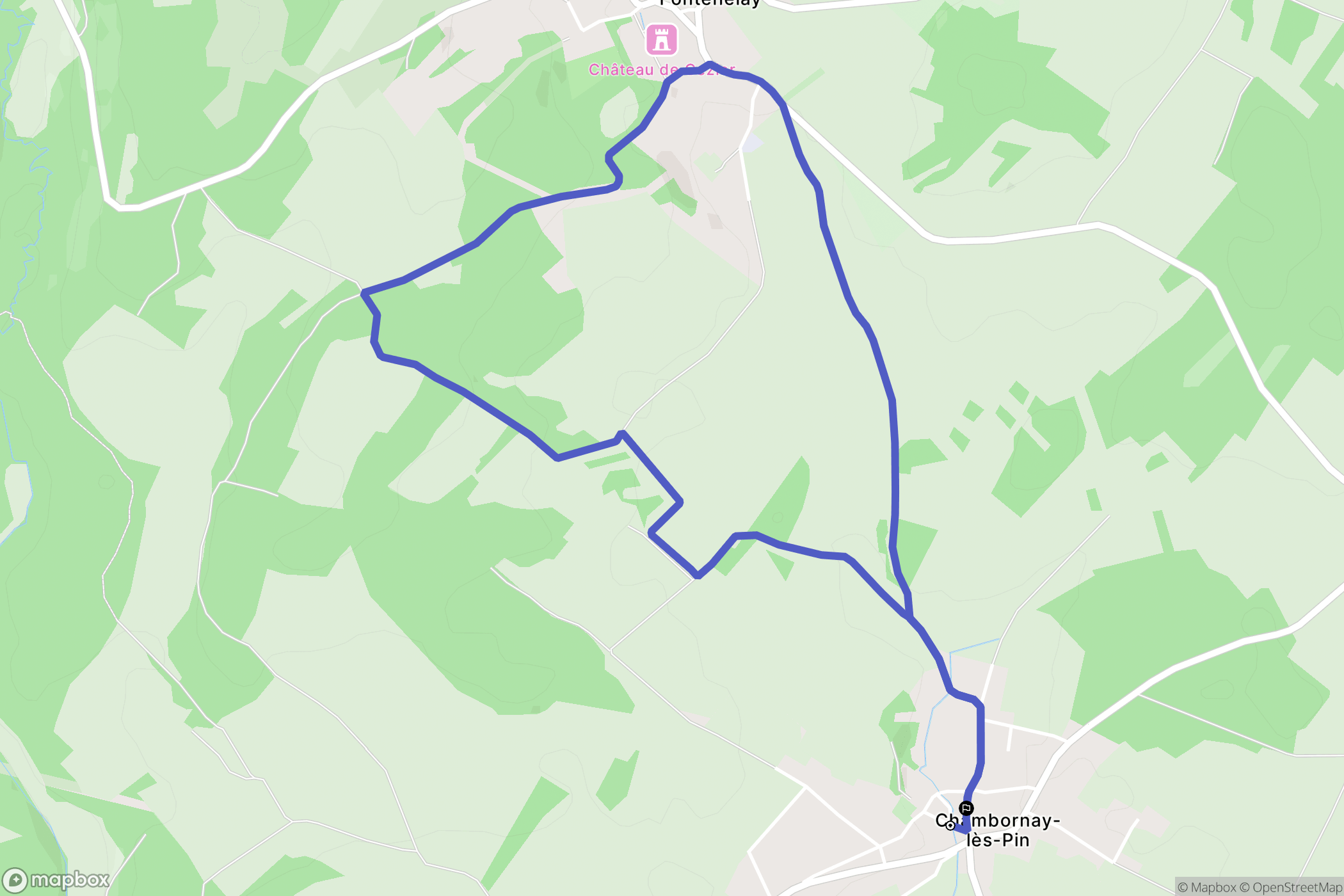 Chambornay-lès-Pin : carte du parcours de randonnée - France