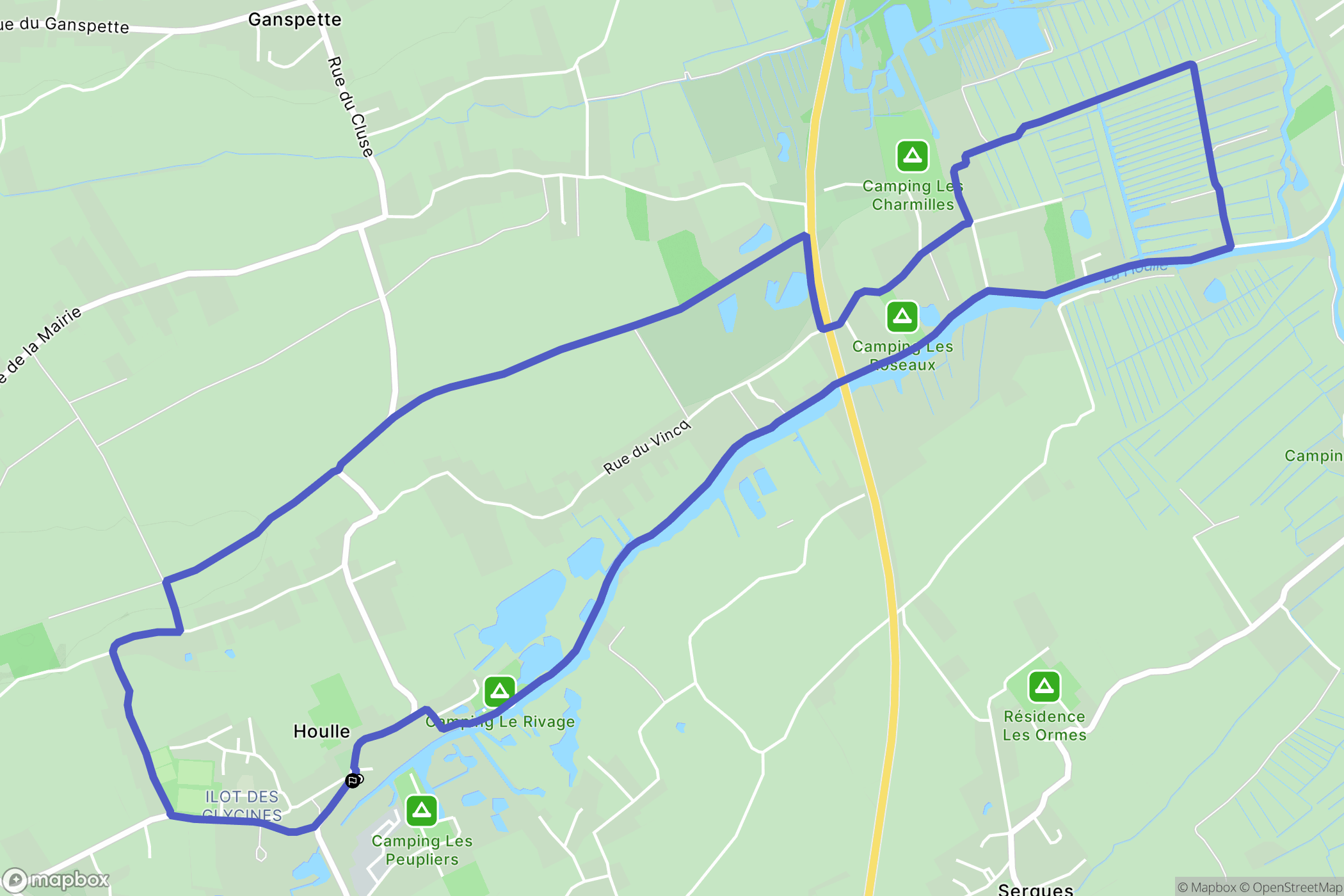 Houlle : carte du parcours de randonnée - France