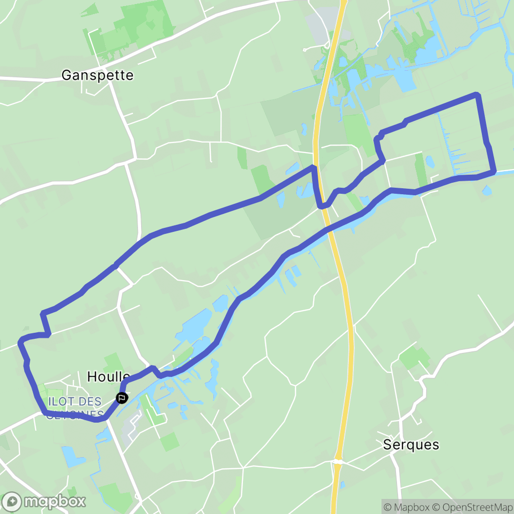 Houlle : carte du parcours de randonnée - France