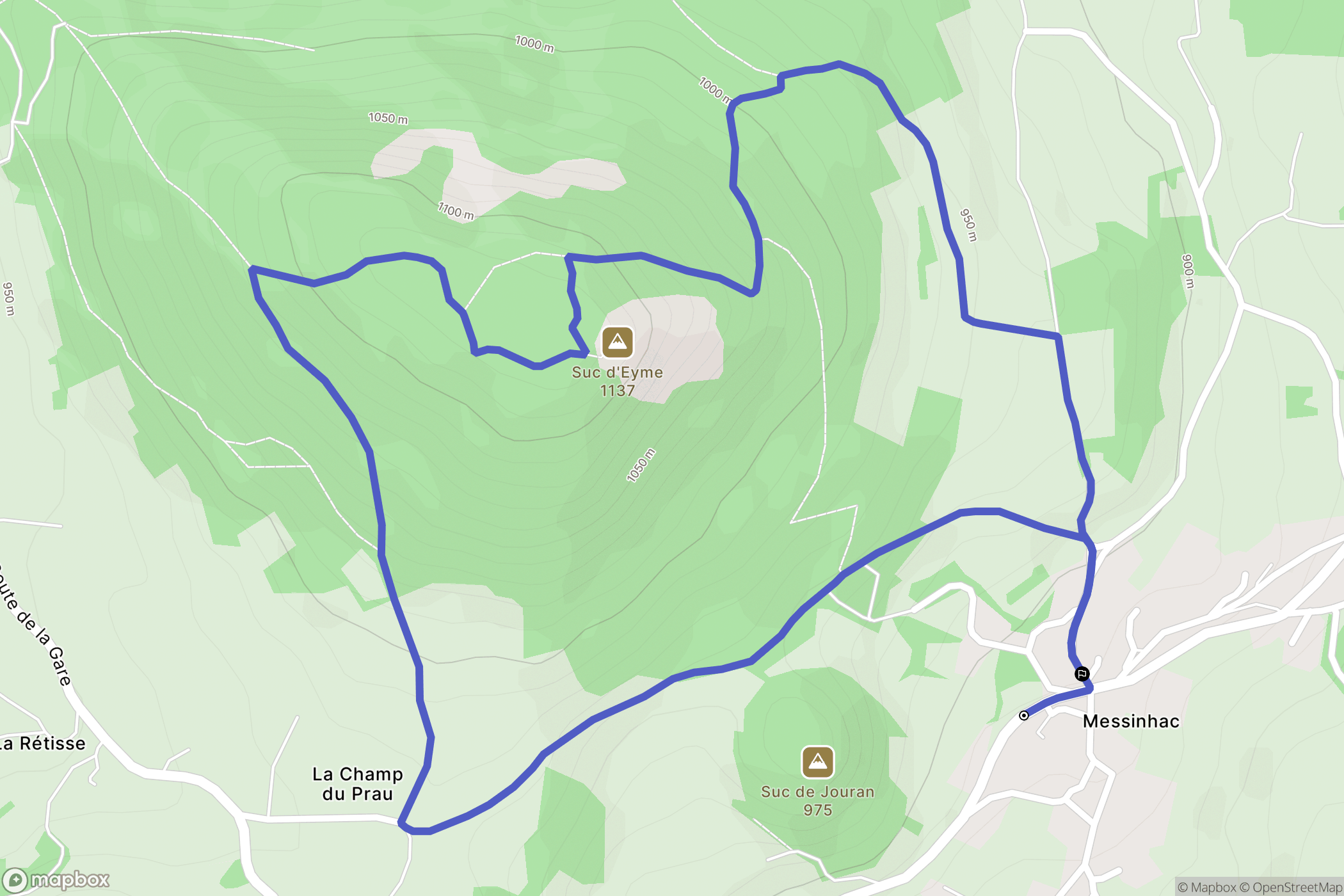 Bessamorel : carte du parcours de randonnée - France