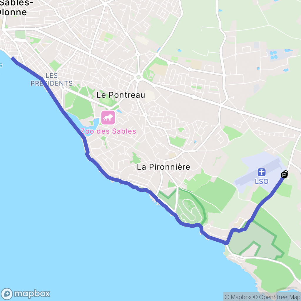 Les Sables-d'Olonne : carte du parcours de randonnée - France