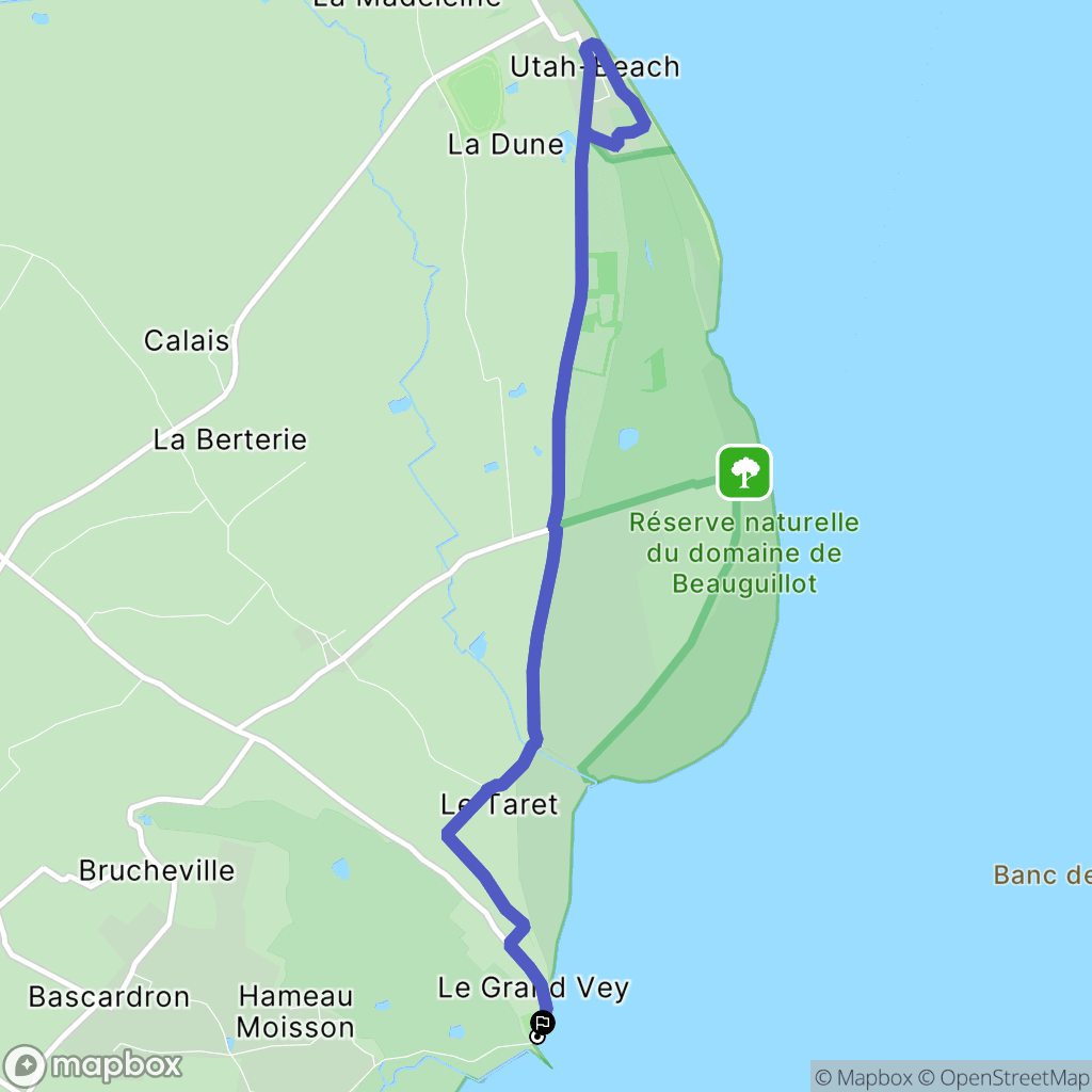 Sainte-Marie-du-Mont : carte du parcours de randonnée - France