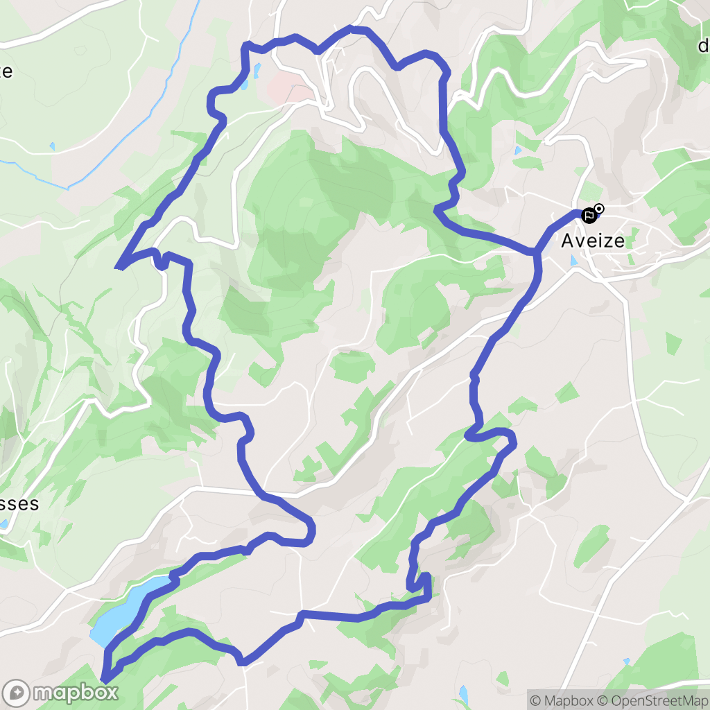 Aveize : carte du parcours de randonnée - France