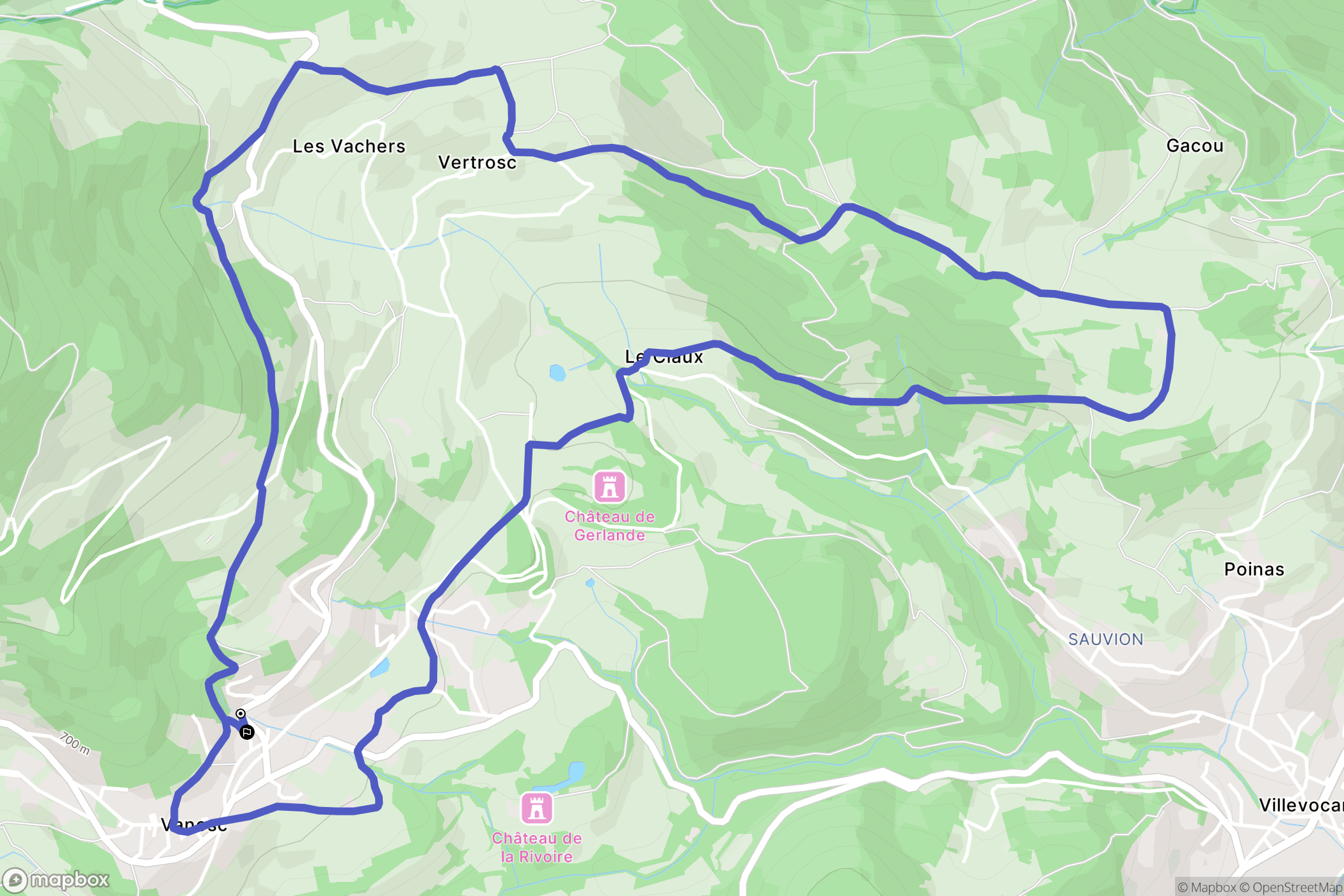 Vanosc : carte du parcours de randonnée - France