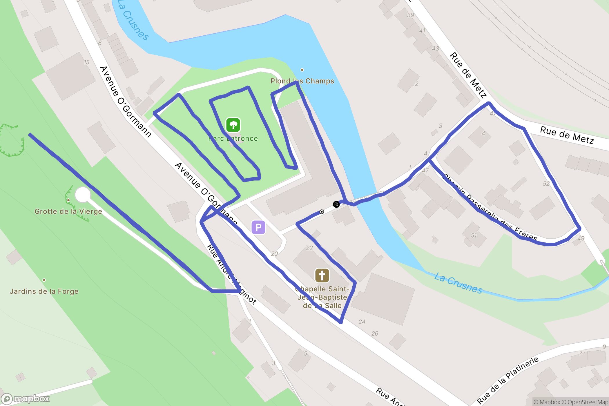 Longuyon : carte du parcours de randonnée - France