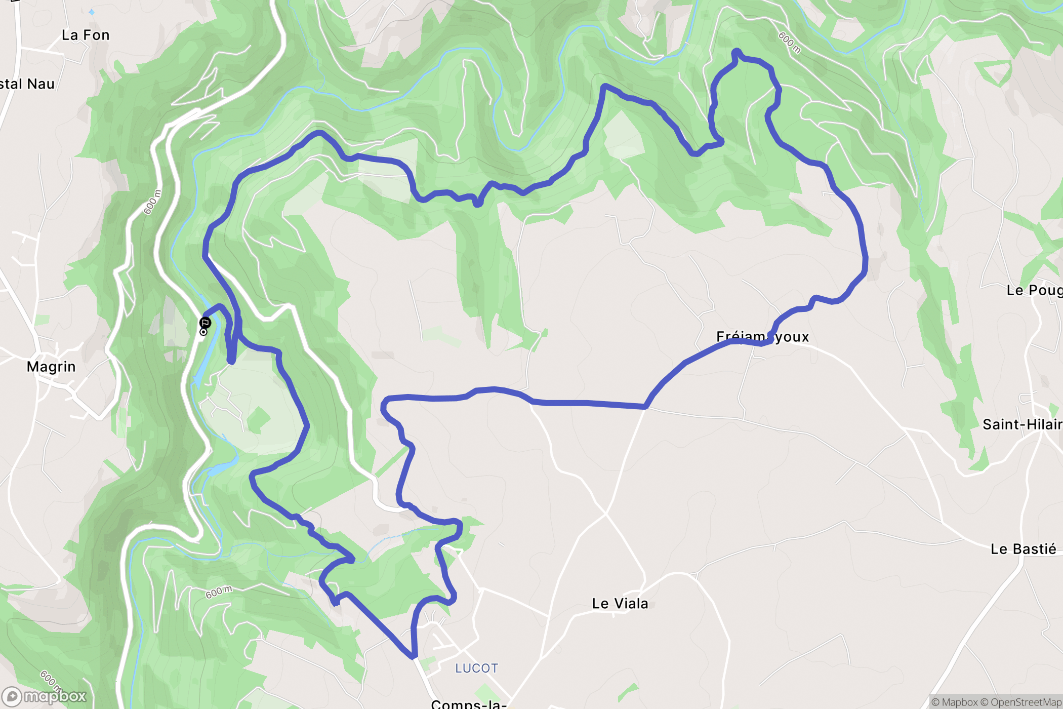 Calmont : carte du parcours de randonnée - France