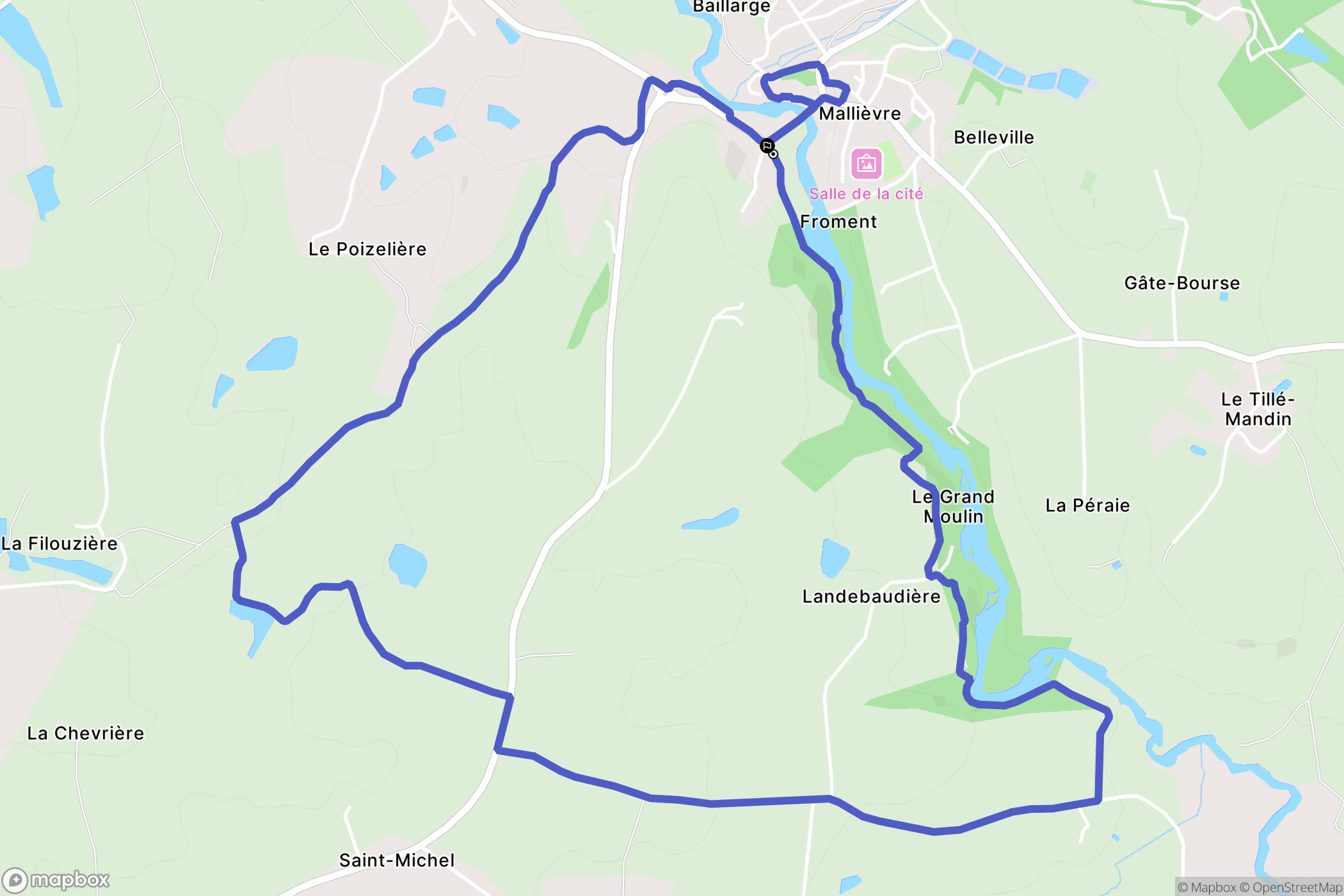 Les Epesses : carte du parcours de randonnée - France