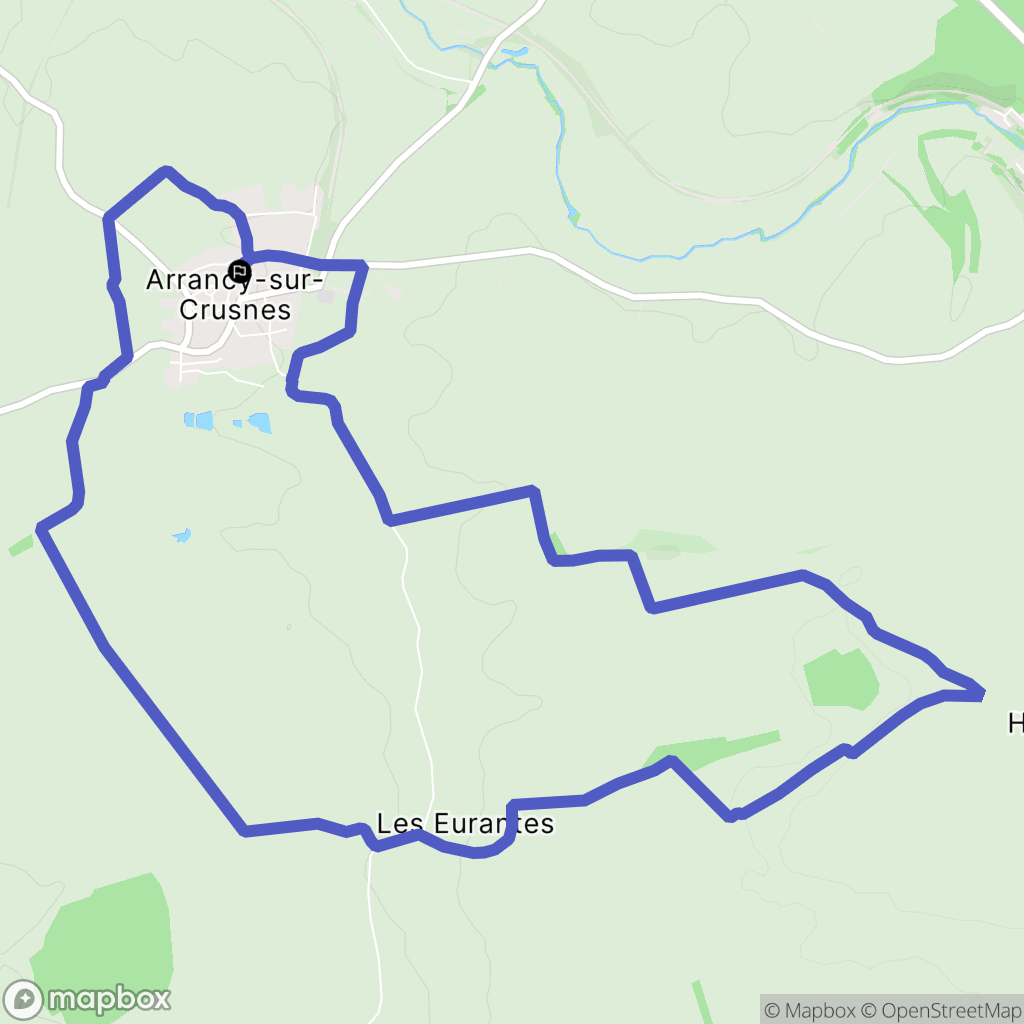 Arrancy-sur-Crusnes : carte du parcours de randonnée - France