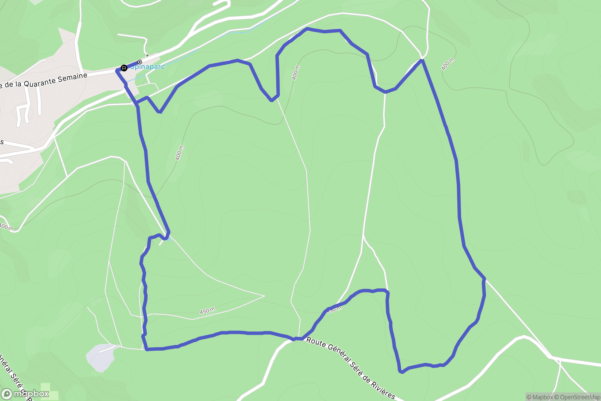 Épinal : carte du parcours de randonnée - France