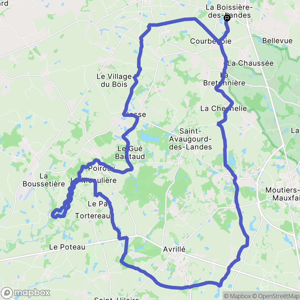 La Boissière-des-Landes : carte du parcours de randonnée - France