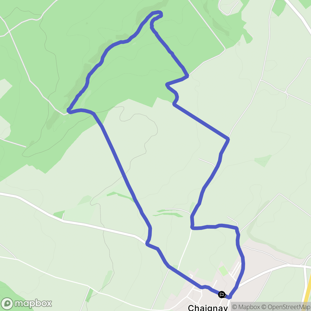 Chaignay : carte du parcours de randonnée - France