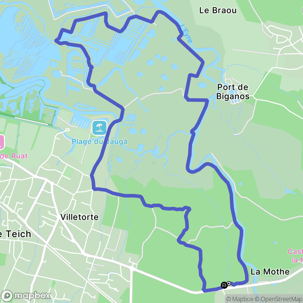 Le Teich : carte du parcours de randonnée - France