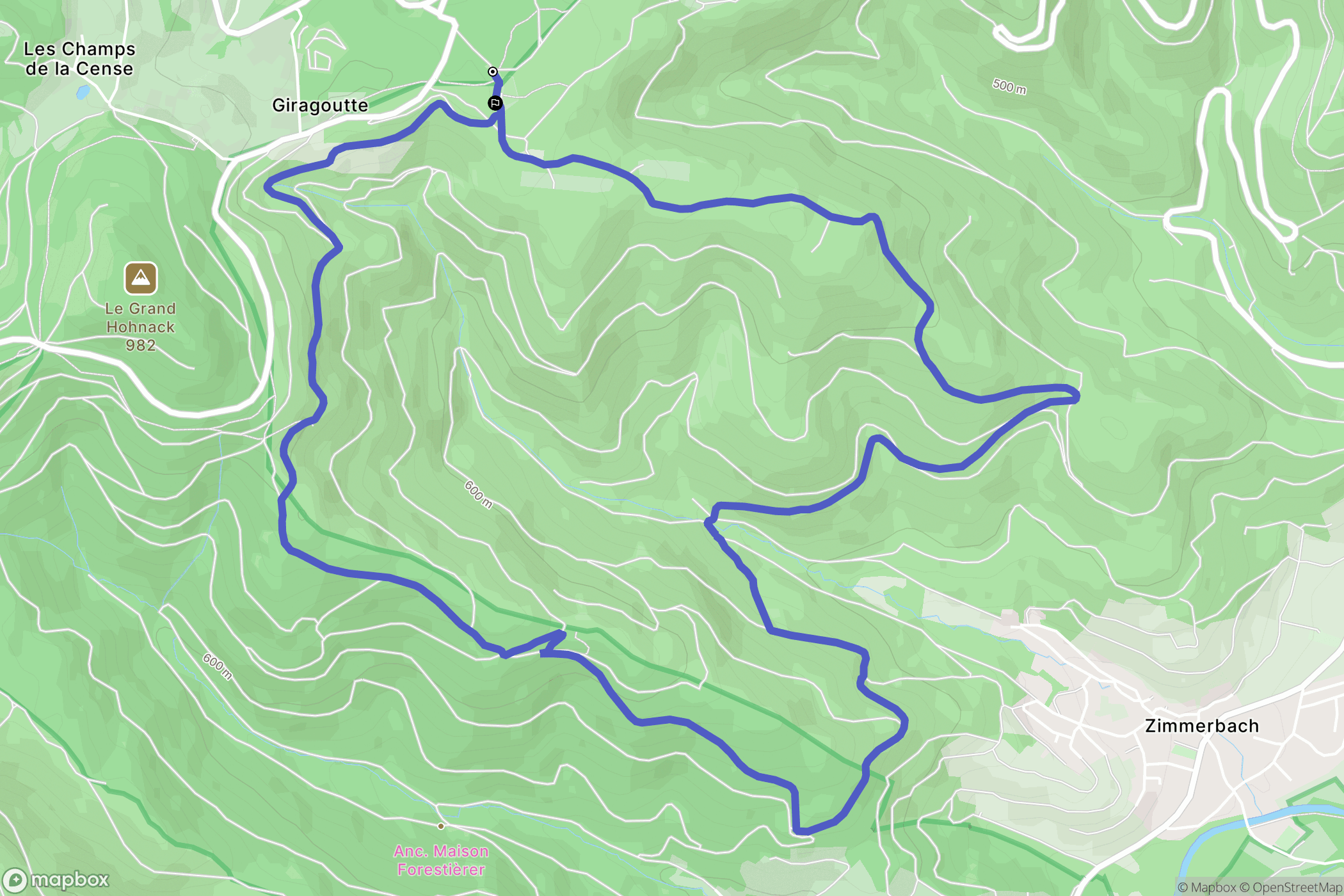 Turckheim : carte du parcours de randonnée - France