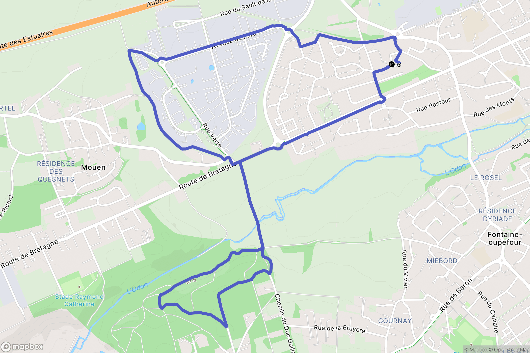 Verson : carte du parcours de randonnée - France