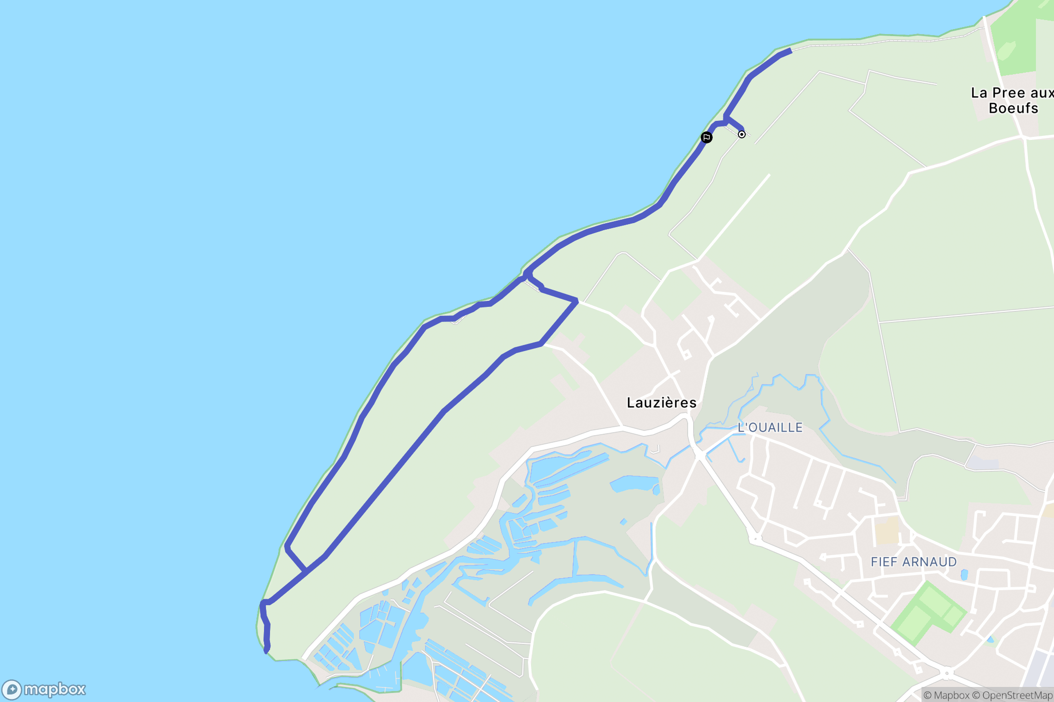 Nieul-sur-Mer : carte du parcours de randonnée - France