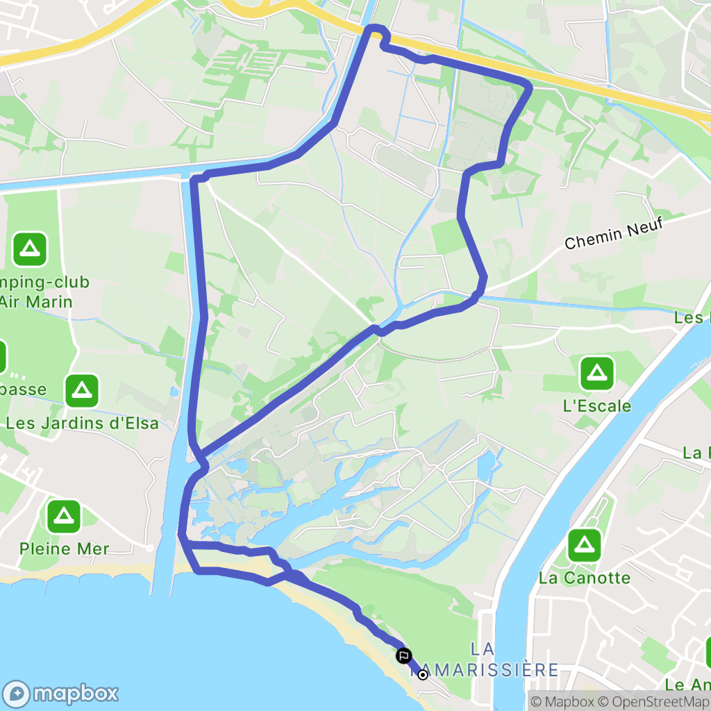 Graud-d'Agde : carte du parcours de randonnée - France