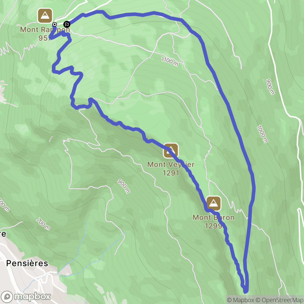 Annecy : carte du parcours de randonnée - France
