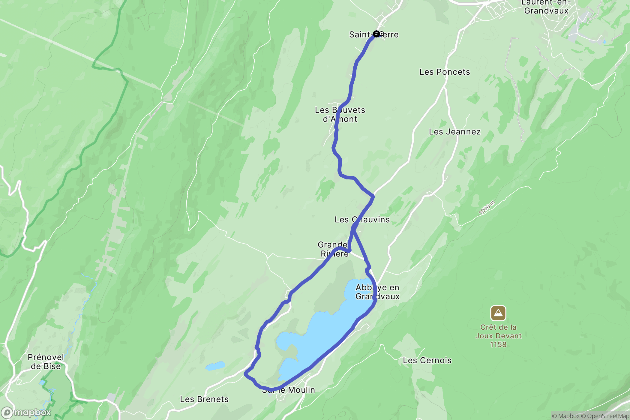 Saint-Pierre : carte du parcours de randonnée - France